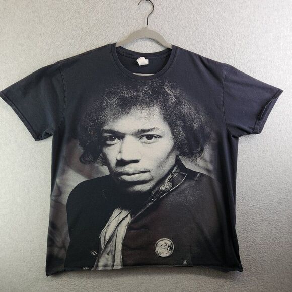 Jimi Hendrix Shirt Mens XL Hell and Angels 2019 Allover Graphic Print Concert - Picture 1 of 15